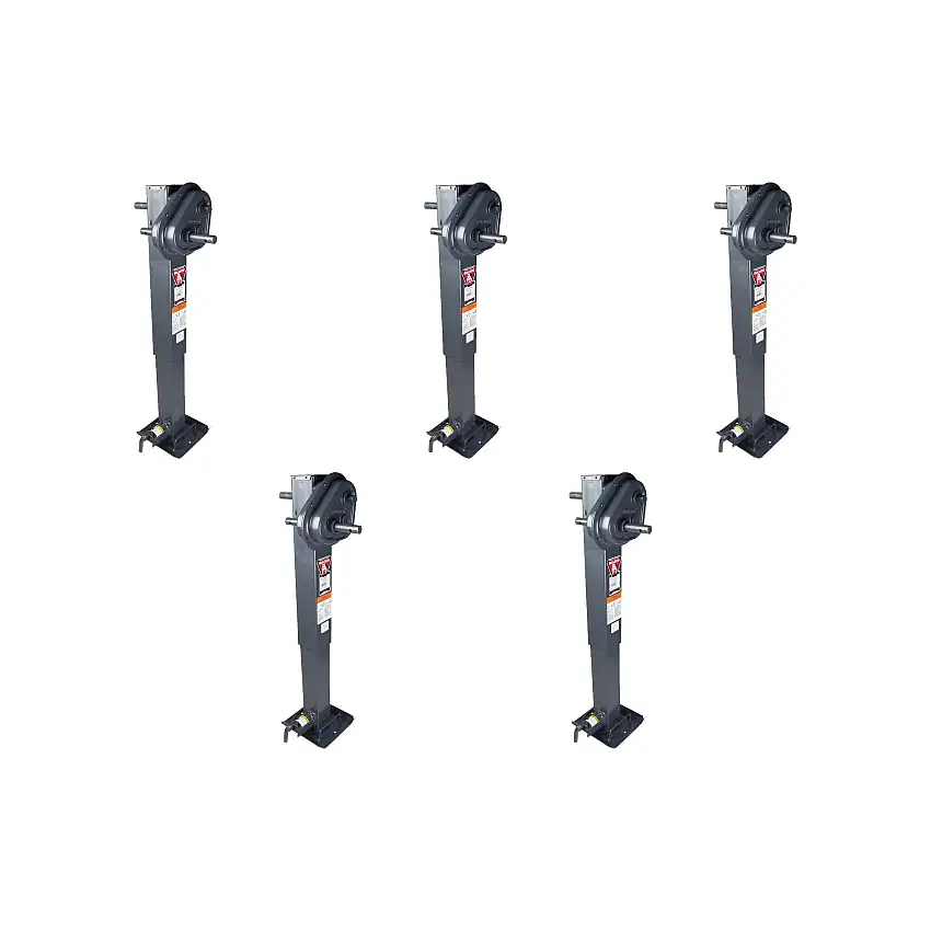 BULLDOG (5-Pack) Two-Speed Square Trailer Jack, 12,000 lbs. Lift Capacity, Sidewind, 12-1/2 Inch Travel, Non Spring Return, Pull Pin to the Front, Planetary Gearbox Style
