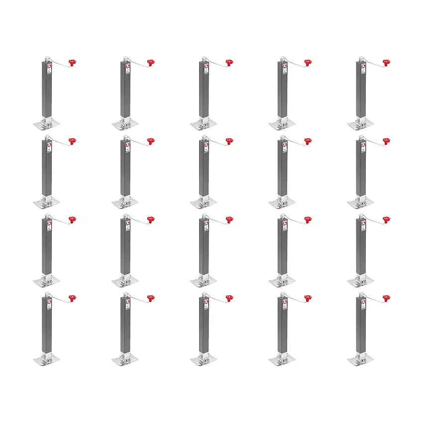 BULLDOG (20-Pack) Square Trailer Jack, No Mount, 8,000 lbs. Support Capacity, Topwind, Weld-On, 15 Inch Travel