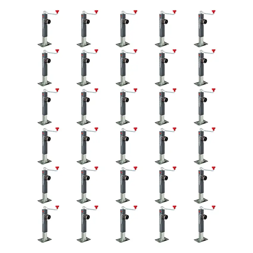 BULLDOG (30-Pack) Square Trailer Jack, Side Mount, 8,000 lbs. Support Capacity, Topwind, Weld-On, 10 Inch Travel