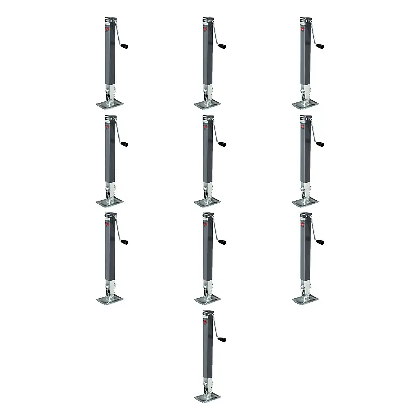 BULLDOG (10-Pack) Square Trailer Jack, No Mount, 8,000 lbs. Support Capacity, Sidewind, Weld-On, 15 Inch Travel