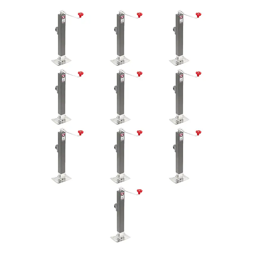 BULLDOG (10-Pack) Square Trailer Jack, Side Mount, 5,000 lbs. Support Capacity, Topwind, Weld-On, 15 Inch Travel