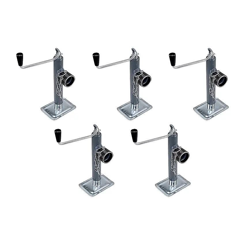 BULLDOG (5-Pack) Round Trailer Jack, Side Mount, 7,000 lbs. Lift Capacity, Topwind, Weld-On, 10 Inch Travel