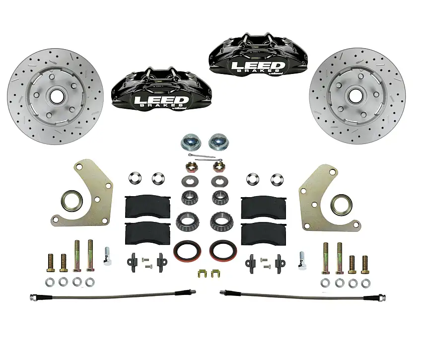 LEED Brakes BFC2004SMX Spindle Kit with Drilled Rotors and Black Powder Coated Calipers