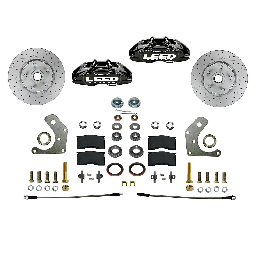 LEED Brakes BFC2005SMX Spindle Kit with Drilled Rotors and Black Powder Coated Calipers