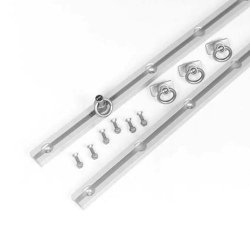 Hi-Lift Jacks BXR68S 68" Short Bed Silver Set. 2 anodized aluminum rails, 4 SS locking slides