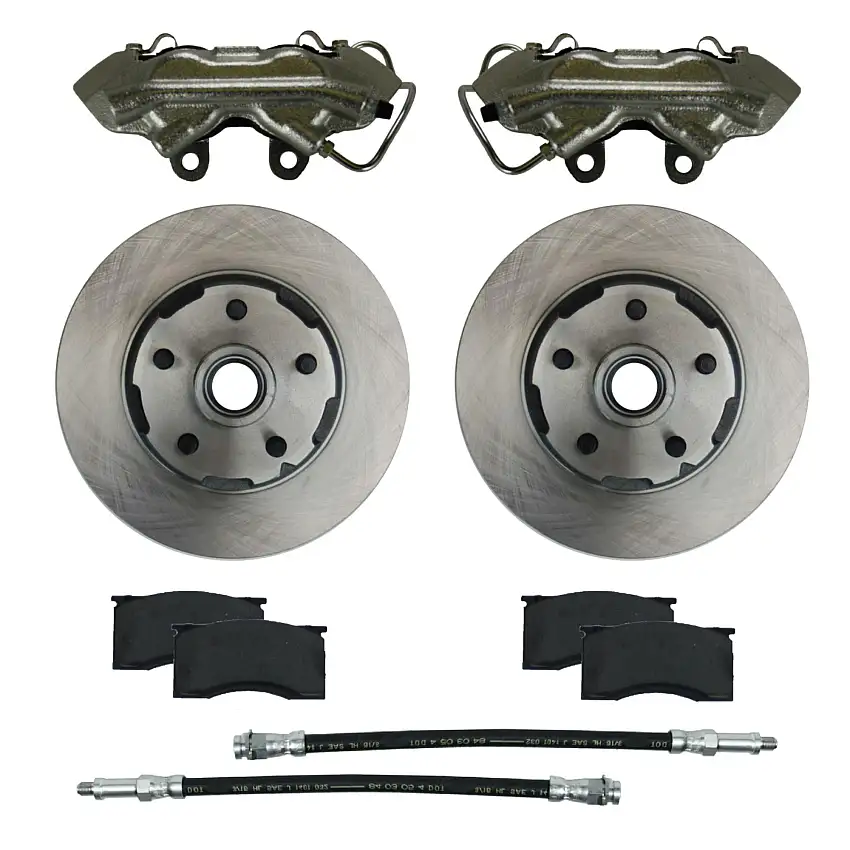 LEED Brakes CC0001RK Front Kit with Plain Rotors and Zinc Plated Calipers