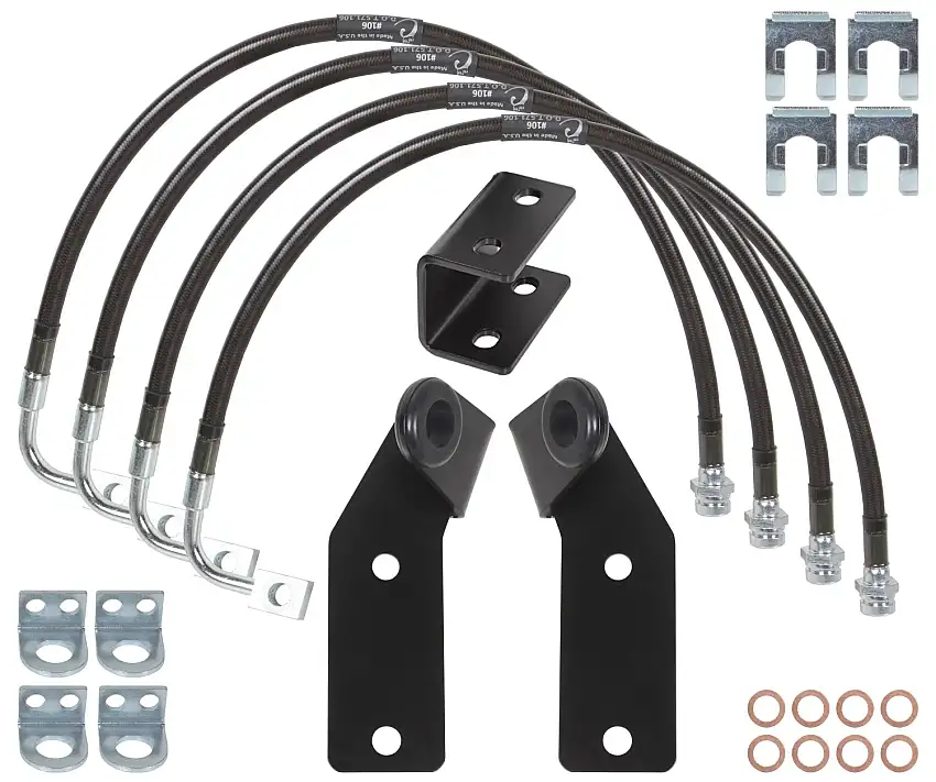 Carli 11-17 Jeep Jku 4x4 Extended Brake Lines, Guides And E-brake Drop - 3.0" Lift