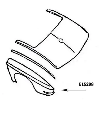 FENDER-REAR-PRESS MOLDED-GRAY-LEFT-65-66 (#E16298)