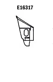 BAFFLE-REAR FENDER-FRONT BAFFLE-PRESS MOLDED-WHITE-LEFT HAND-63-65 (#E16317)