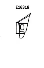 BAFFLE-REAR FENDER-FRONT BAFFLE-PRESS MOLDED-WHITE-RIGHT HAND-63-65 (#E16318)