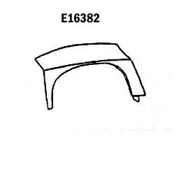 PANEL-REPAIR-LARGE FLARE-REAR-LEFT HAND-HAND LAYUP-BLACK-63-67 (#E16382)