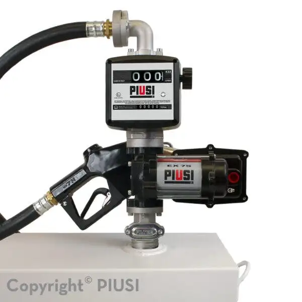 Piusi USA F0037851A EX75 12V 20GPM UL Fuel Pump Basic+ Kit (Auto Nozzle)