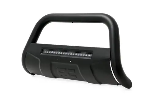 Rough Country Black Bull Bar w/ Integrated Black Series 20-inch LED Light Bar B-F2017