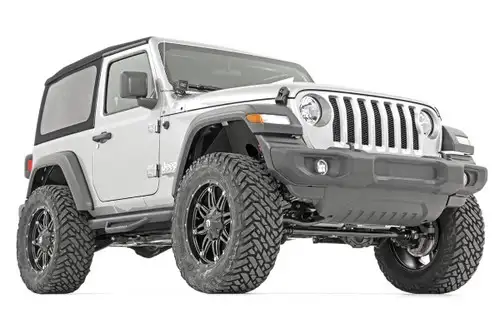 Rough Country Jeep Wheel to Wheel Nerf Steps (18-20 JL Wrangler 2-Door) RCJ1846