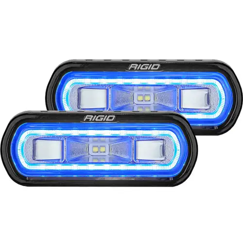 RIGID Industries SR-L SERIES OFF-ROAD SPREADER POD 3 WIRE SURFACE MOUNT WITH BLUE HALO; PAIR 53121
