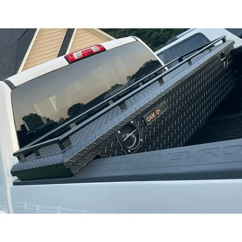 CamLocker SL71LPRLMB 71" SlimLine Truck Tool Box - Low Profile Lid - with Rail - Matte Black