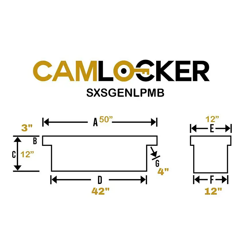CamLocker SXSGENLP 60" UTV Crossover Tool Box - GEN - Low Profile Lid - Polished