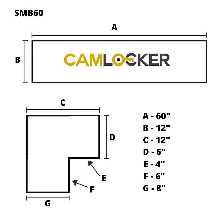 CamLocker SMB60RLMB 60" Side Mount Truck Tool Box - with Rail - Matte Black