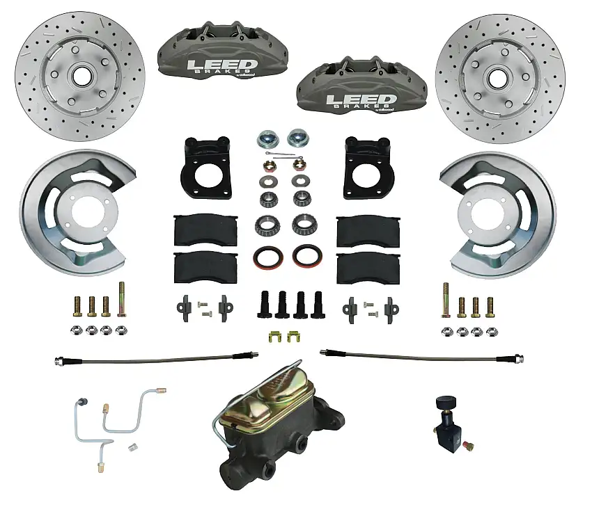 LEED Brakes FC0005-405X Manual Front Kit with Drilled Rotors and Anodized Calipers