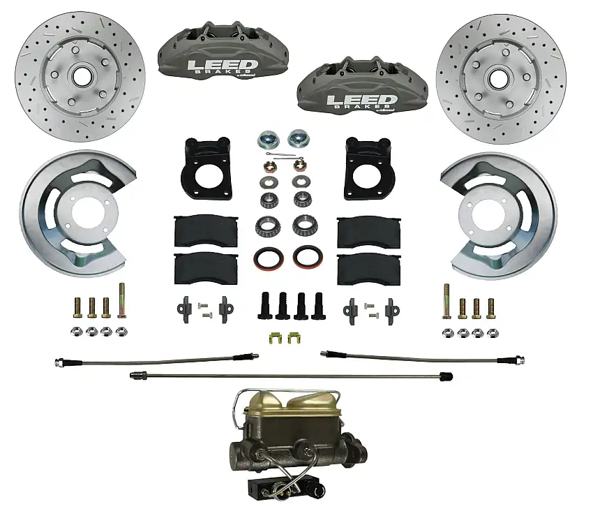 LEED Brakes FC0005-4C7X Manual Front Kit with Drilled Rotors and Anodized Calipers