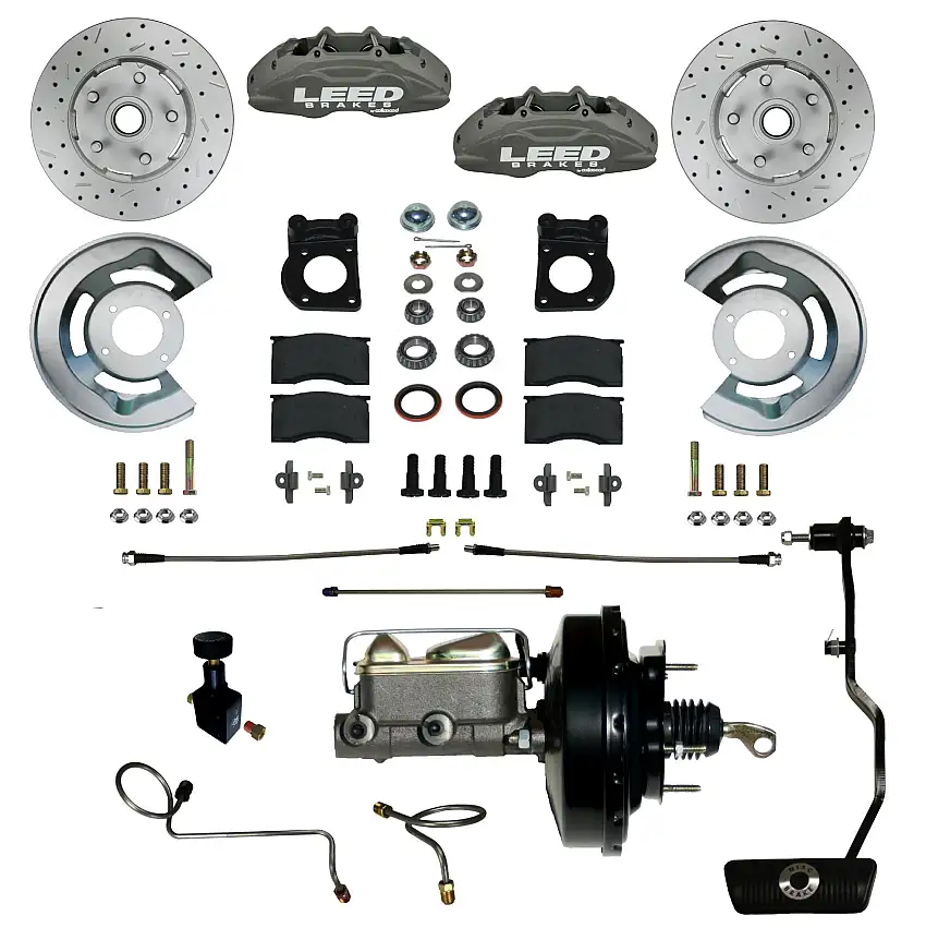 LEED Brakes FC0006-3405AX Power Front Kit with Drilled Rotors and Anodized Calipers