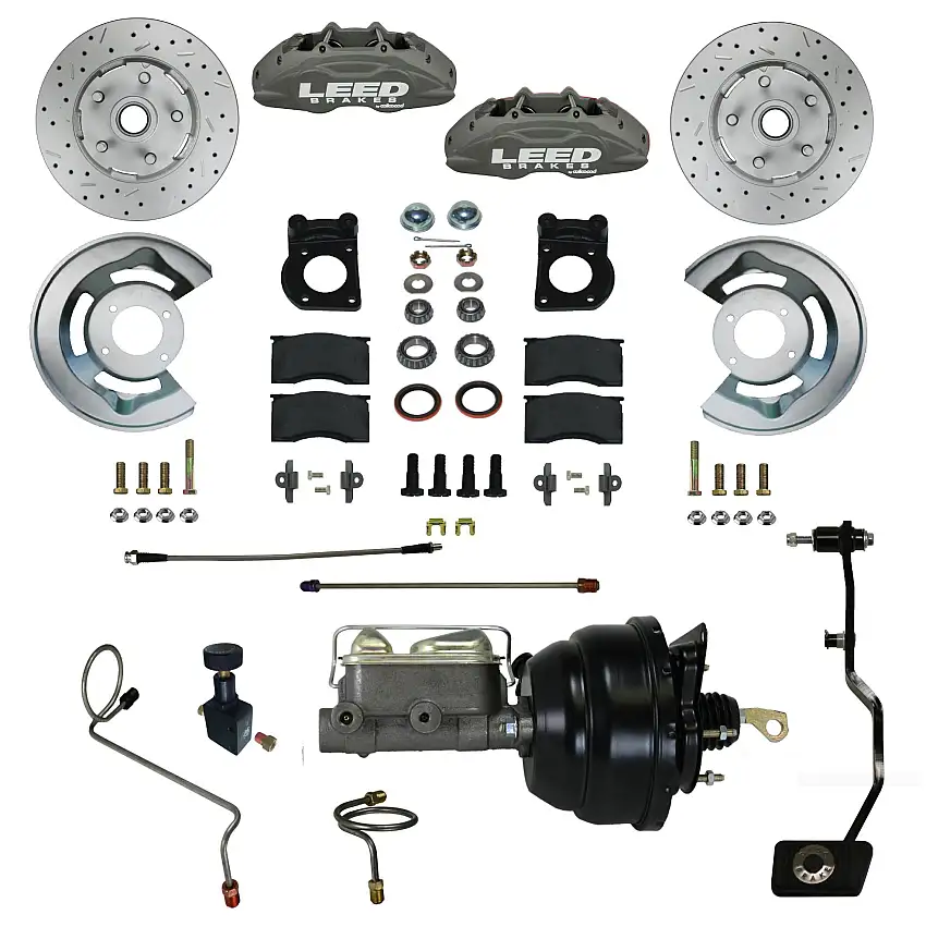 LEED Brakes FC0006-X405MX Power Front Kit with Drilled Rotors and Anodized Calipers
