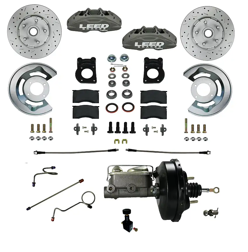 LEED Brakes FC0008-W405X Power Front Kit with Drilled Rotors and Anodized Calipers