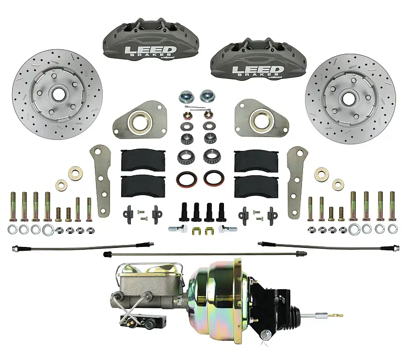 LEED Brakes FC0026-P307X Power Front Kit with Drilled Rotors and Anodized Calipers
