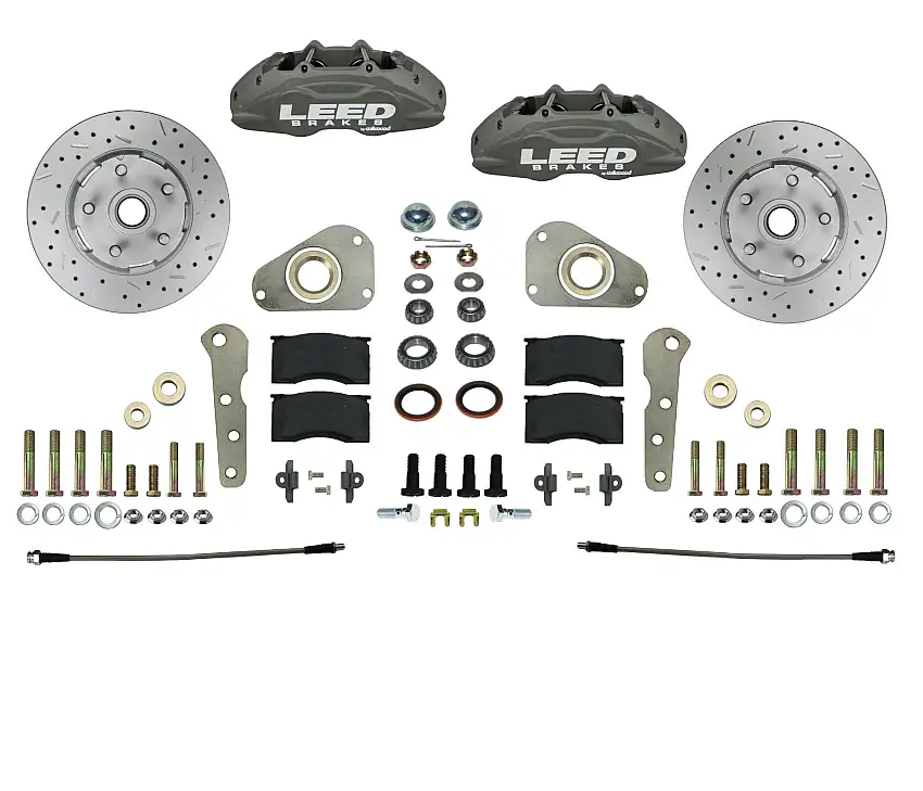 LEED Brakes FC0026SMX Spindle Kit with Drilled Rotors and Anodized Calipers