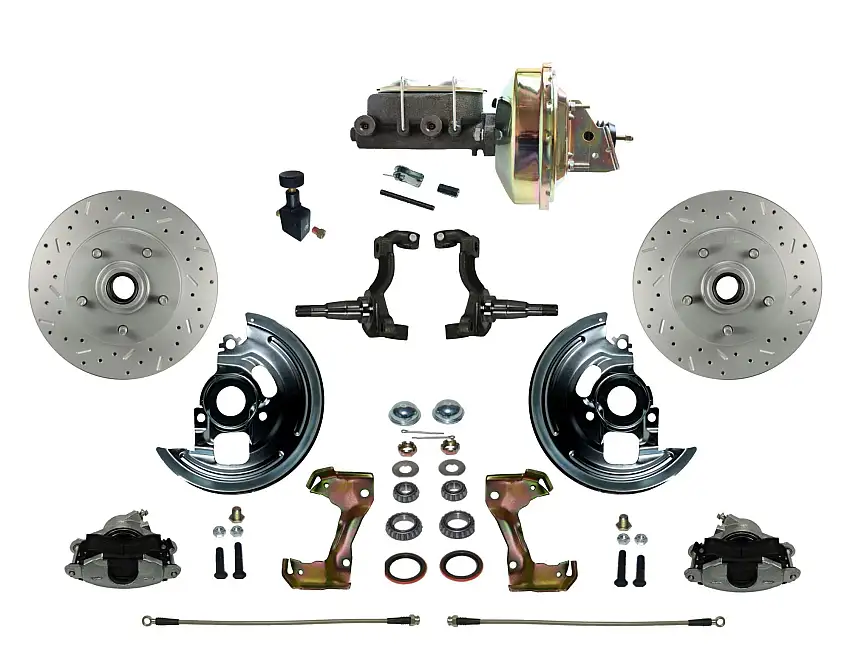 LEED Brakes FC1006-E105X Power Front Kit with Drilled Rotors and Zinc Plated Calipers