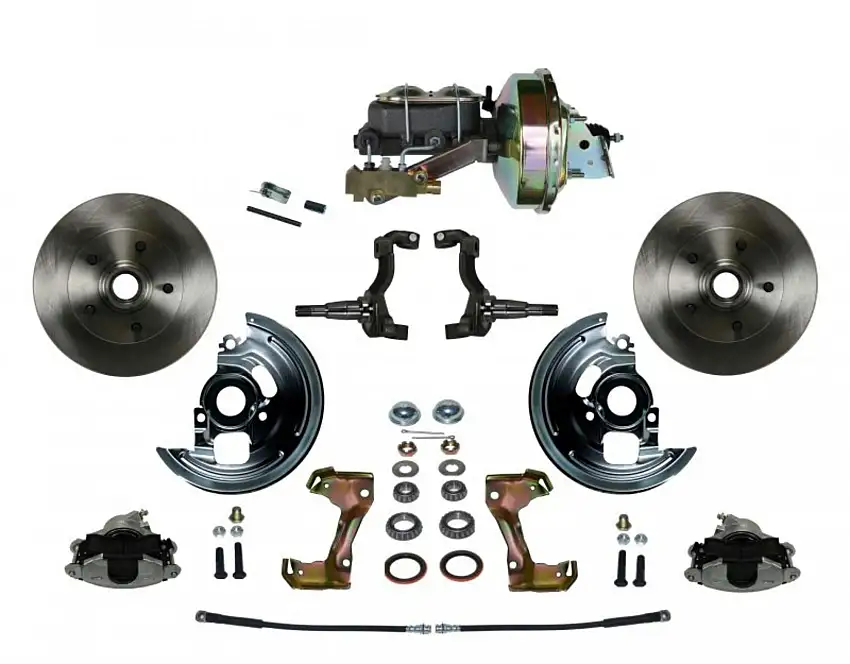 LEED Brakes FC1006-E1A1 Power Front Kit with Plain Rotors and Zinc Plated Calipers