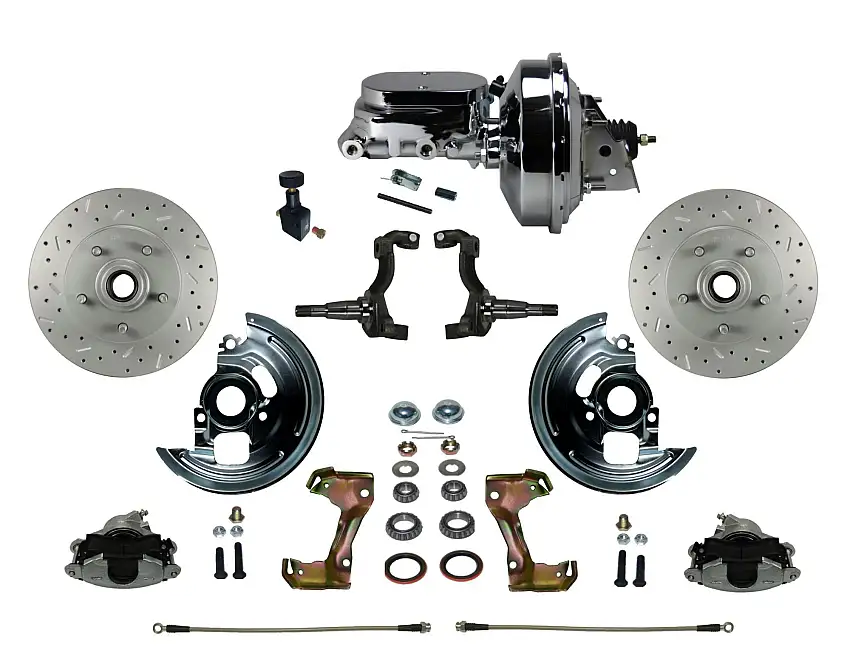 LEED Brakes FC1006-F605X Power Front Kit with Drilled Rotors and Zinc Plated Calipers