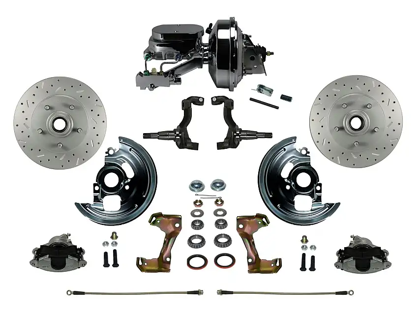LEED Brakes FC1006-F6B4X Power Front Kit with Drilled Rotors and Zinc Plated Calipers