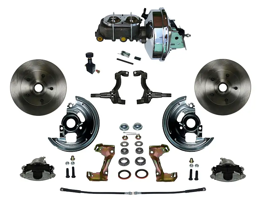 LEED Brakes FC1006-FB05 Power Front Kit with Plain Rotors and Zinc Plated Calipers