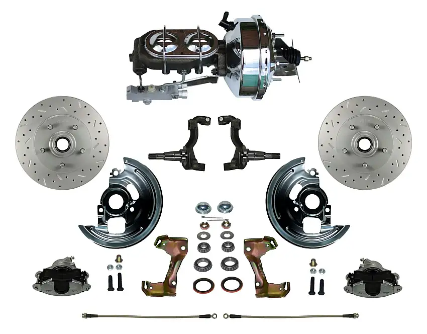 LEED Brakes FC1006-FBB2X Power Front Kit with Drilled Rotors and Zinc Plated Calipers