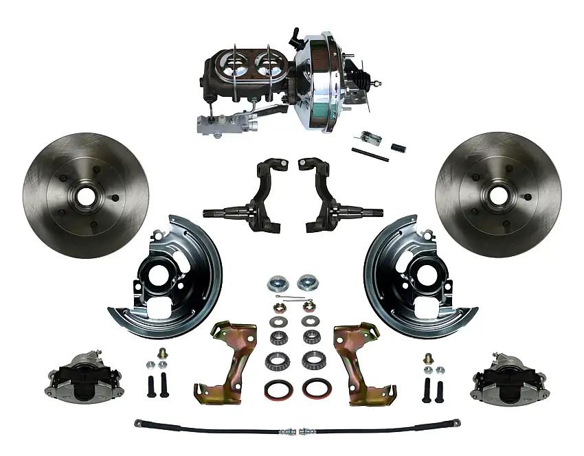LEED Brakes FC1006-FBB4 Power Front Kit with Plain Rotors and Zinc Plated Calipers