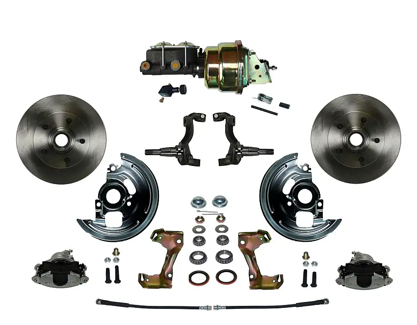 LEED Brakes FC1006-K105 Power Front Kit with Plain Rotors and Zinc Plated Calipers