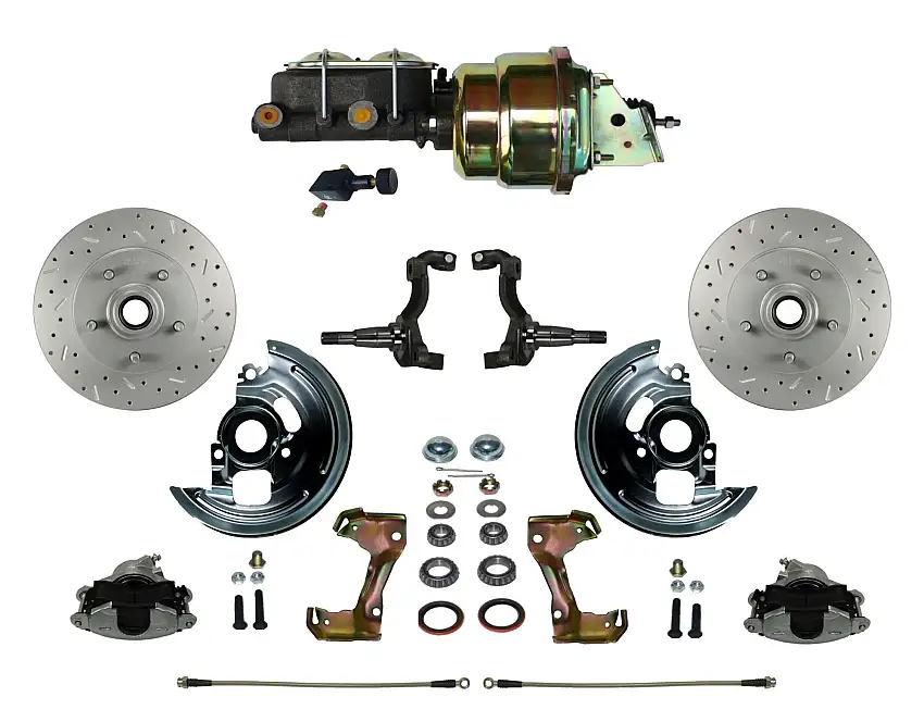 LEED Brakes FC1006-K105X Power Front Kit with Drilled Rotors and Zinc Plated Calipers