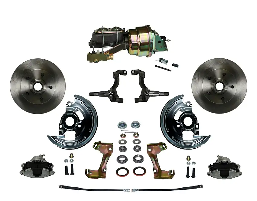 LEED Brakes FC1006-K1A3 Power Front Kit with Plain Rotors and Zinc Plated Calipers