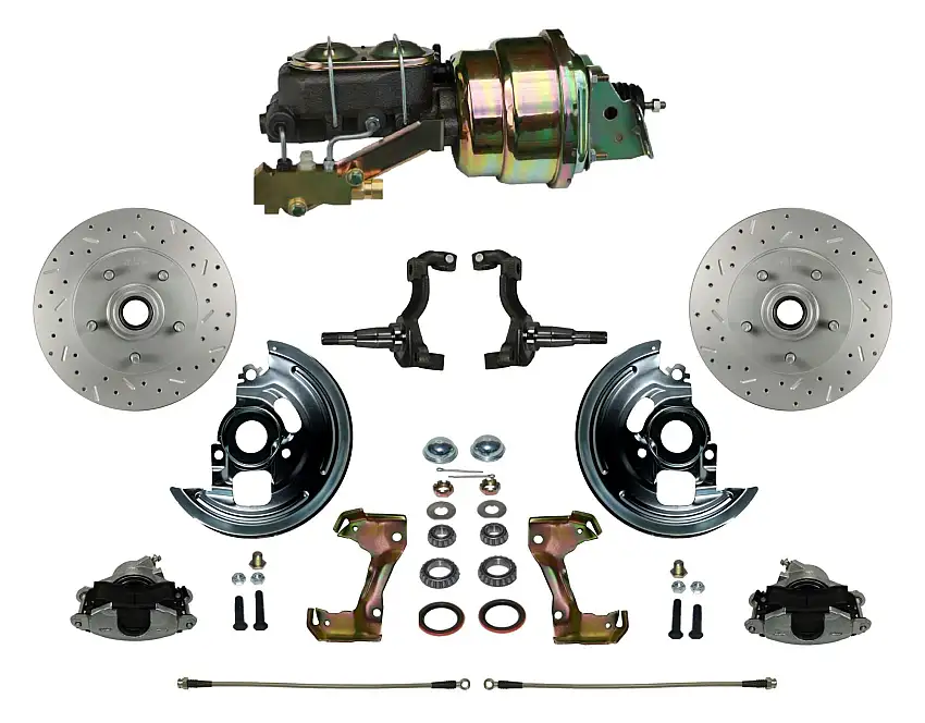 LEED Brakes FC1006-K1A3X Power Front Kit with Drilled Rotors and Zinc Plated Calipers