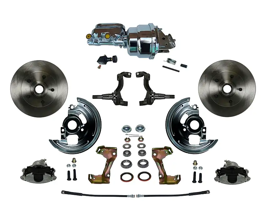 LEED Brakes FC1006-L605 Power Front Kit with Plain Rotors and Zinc Plated Calipers