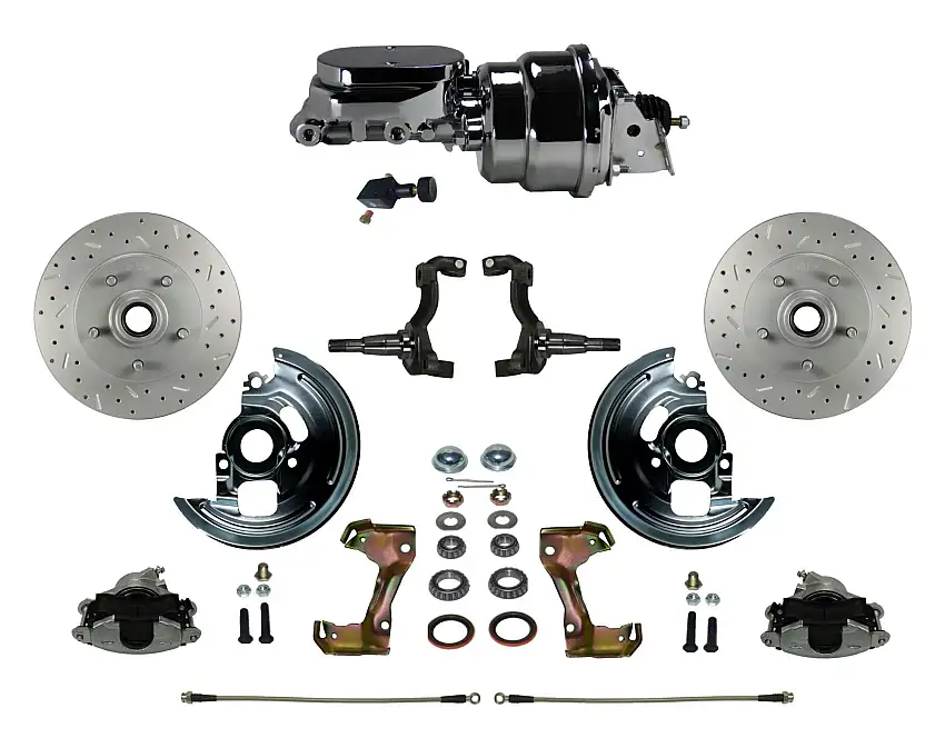 LEED Brakes FC1006-L605X Power Front Kit with Drilled Rotors and Zinc Plated Calipers