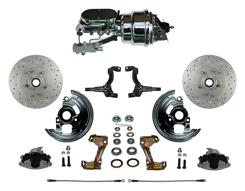 LEED Brakes FC1006-L6B4X Power Front Kit with Drilled Rotors and Zinc Plated Calipers
