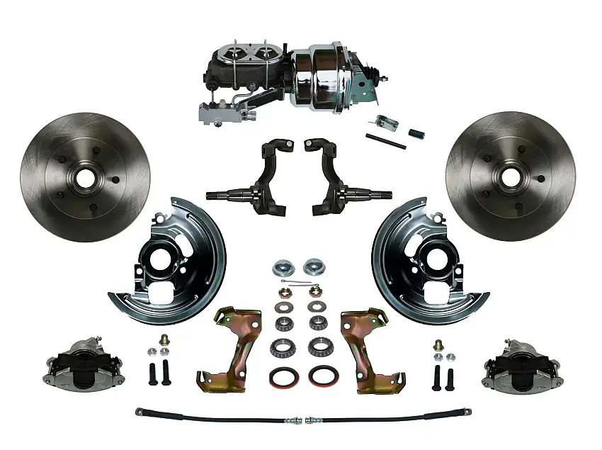 LEED Brakes FC1006-LBB2 Power Front Kit with Plain Rotors and Zinc Plated Calipers