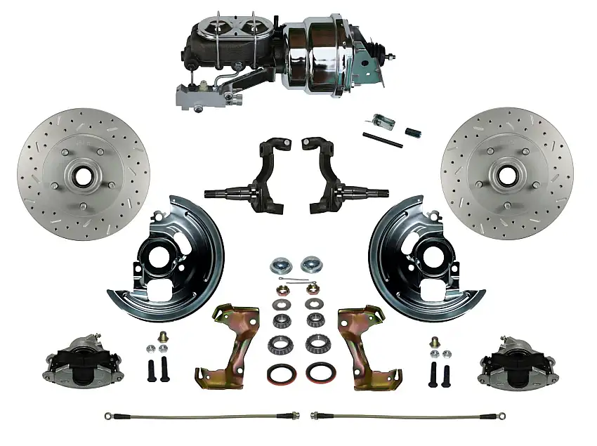 LEED Brakes FC1006-LBB4X Power Front Kit with Drilled Rotors and Zinc Plated Calipers