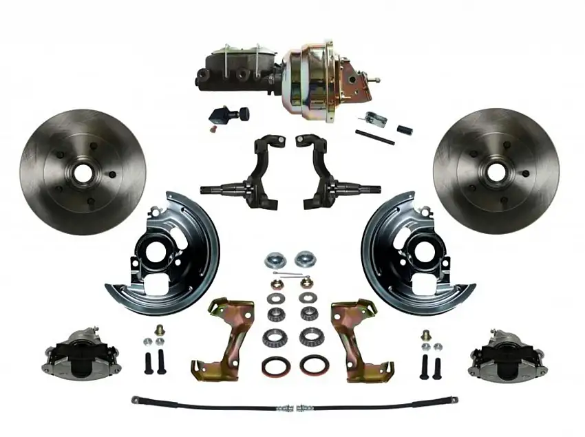 LEED Brakes FC1006-M105 Power Front Kit with Plain Rotors and Zinc Plated Calipers