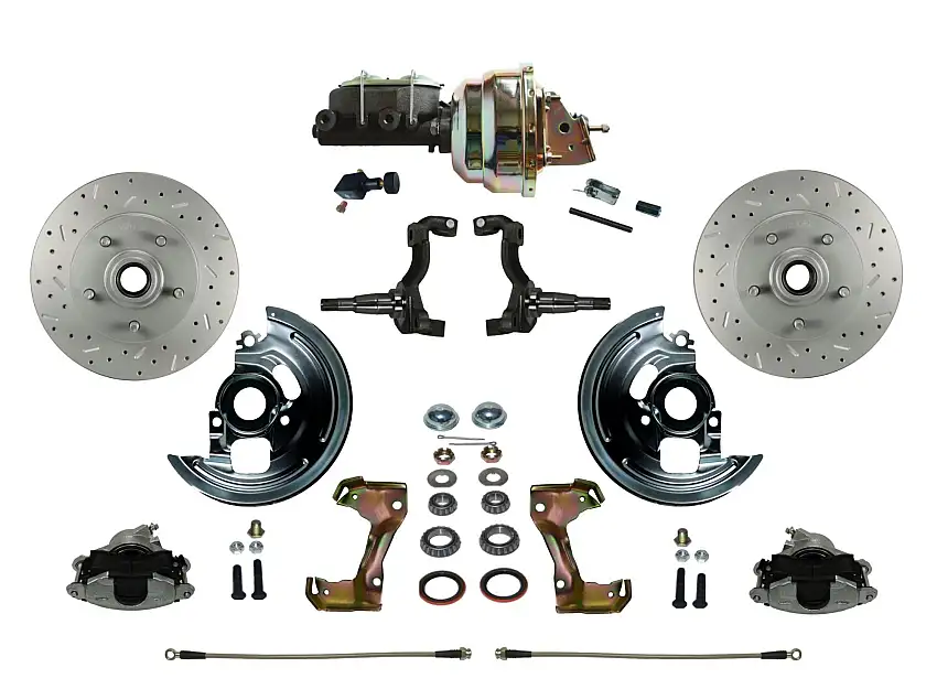 LEED Brakes FC1006-M105X Power Front Kit with Drilled Rotors and Zinc Plated Calipers