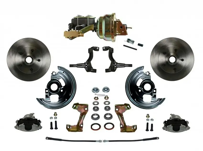 LEED Brakes FC1006-M1A3 Power Front Kit with Plain Rotors and Zinc Plated Calipers