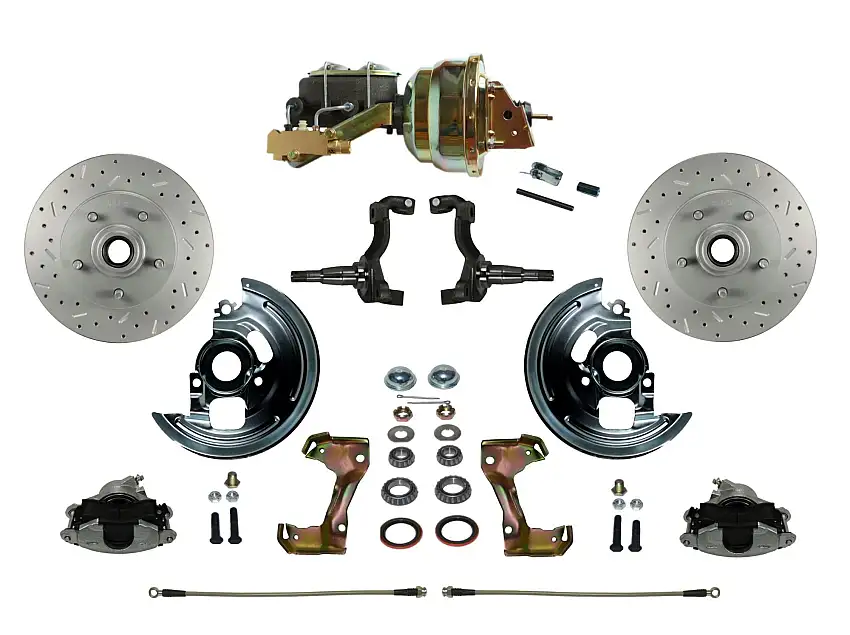 LEED Brakes FC1006-M1A3X Power Front Kit with Drilled Rotors and Zinc Plated Calipers