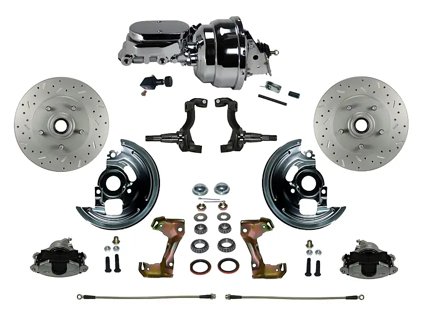 LEED Brakes FC1006-N605X Power Front Kit with Drilled Rotors and Zinc Plated Calipers